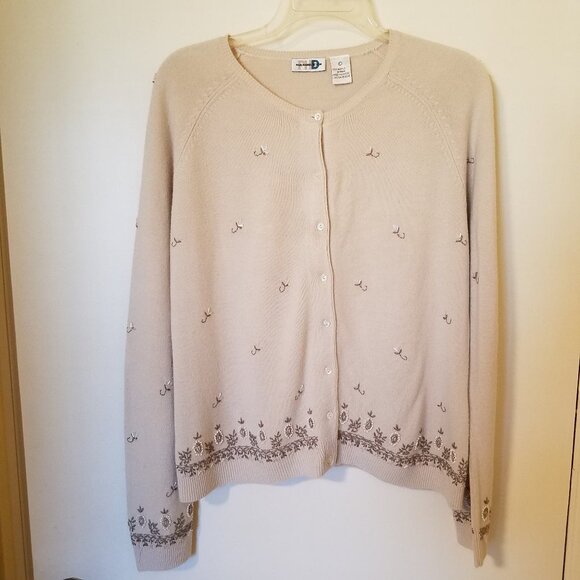 Paul Harris Design Embroidery Beaded Cardigan Large - Picture 2 of 15